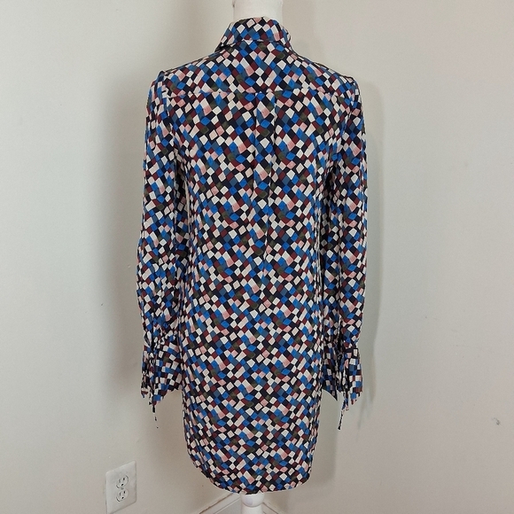 Tory Burch Kaylee Silk Dress Navy Prism  Size 0 - Picture 6 of 13